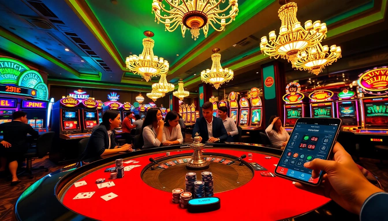 Experience excitement at the casino with tải sunwin and vibrant gameplay in a luxurious setting.