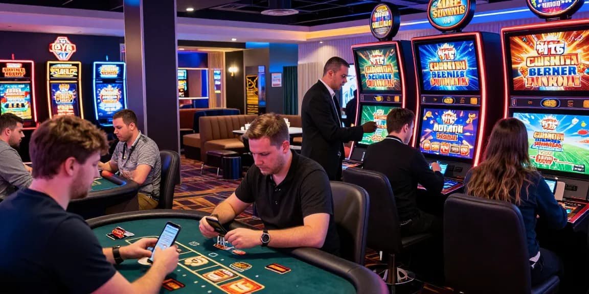 Exciting scene from https://ibn.org.uk featuring players enjoying credit card casino games and promotions in a vibrant environment.