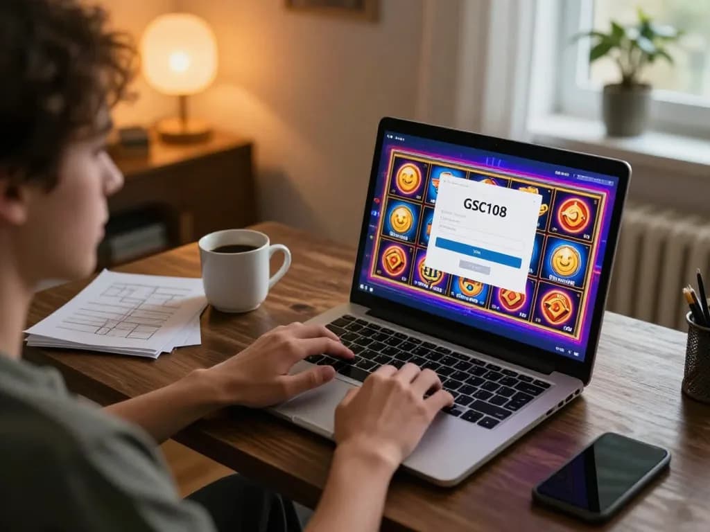 Engaging gameplay on Gsc108 Login slots interface, showcasing a modern home setup