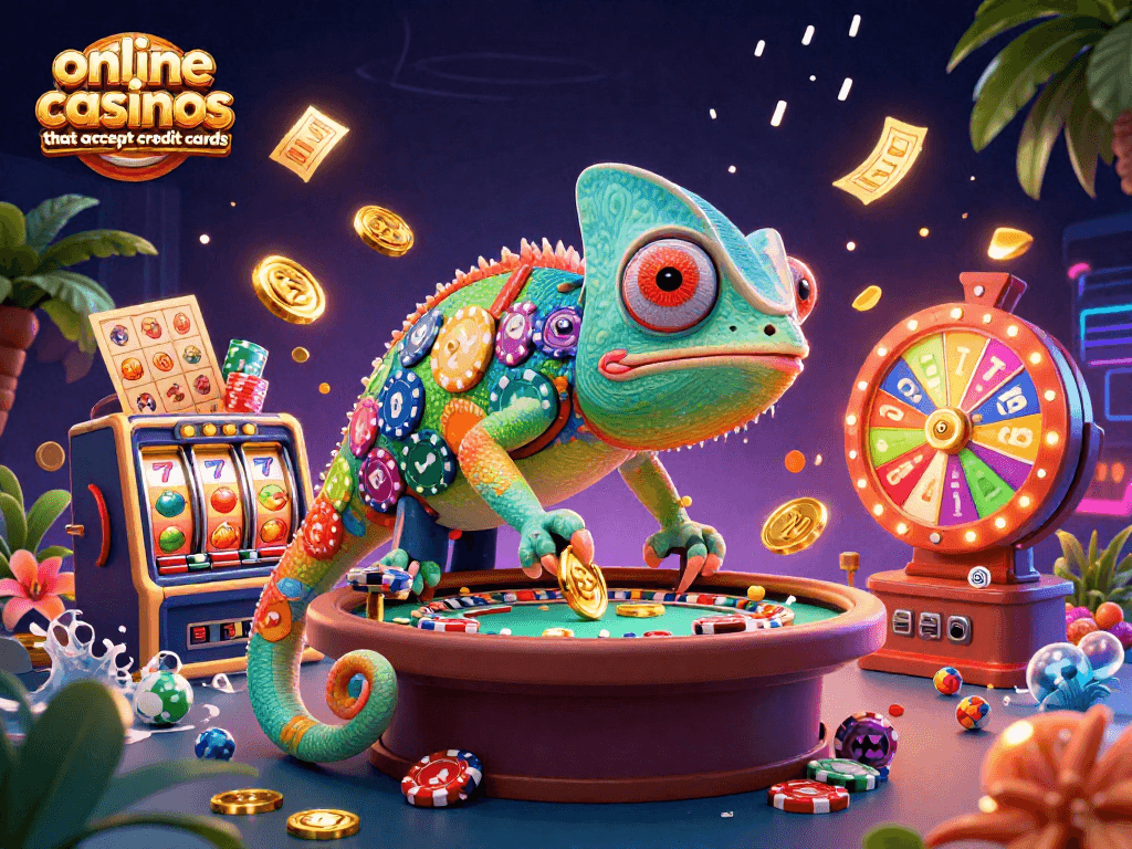 Experience online casinos that accept credit cards with vibrant slot games and dynamic casino elements.