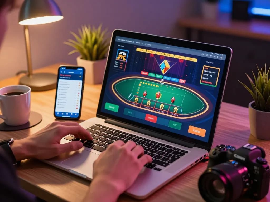 Engaging moment of upintogel login on a laptop during live dealer blackjack game.