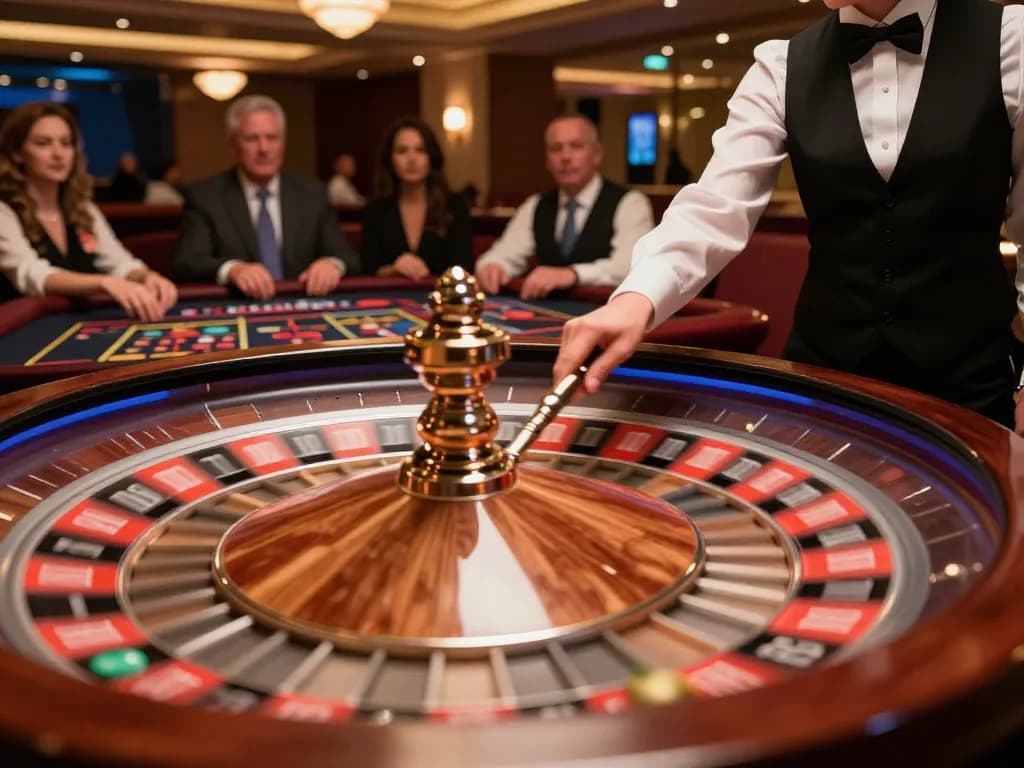 Watch players engage with tg88 roulette wheel at upscale casino, revealing thrilling gameplay moment