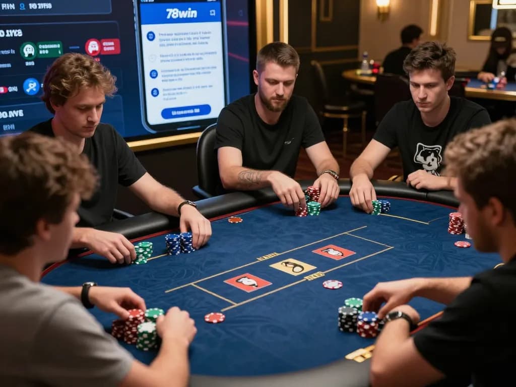 Engaged players in a thrilling 78win online poker tournament showcasing strategic gameplay.