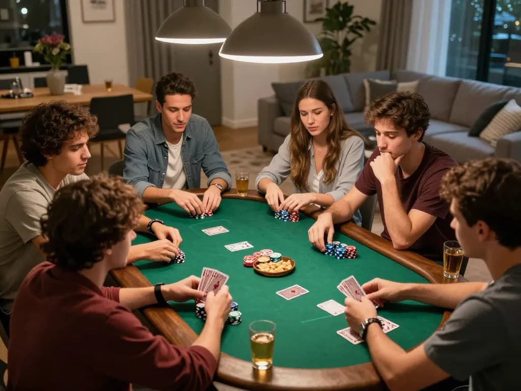 Kekompakan malam poker SBOBET88 dengan teman-teman yang menunjukkan tangan menang di rumah