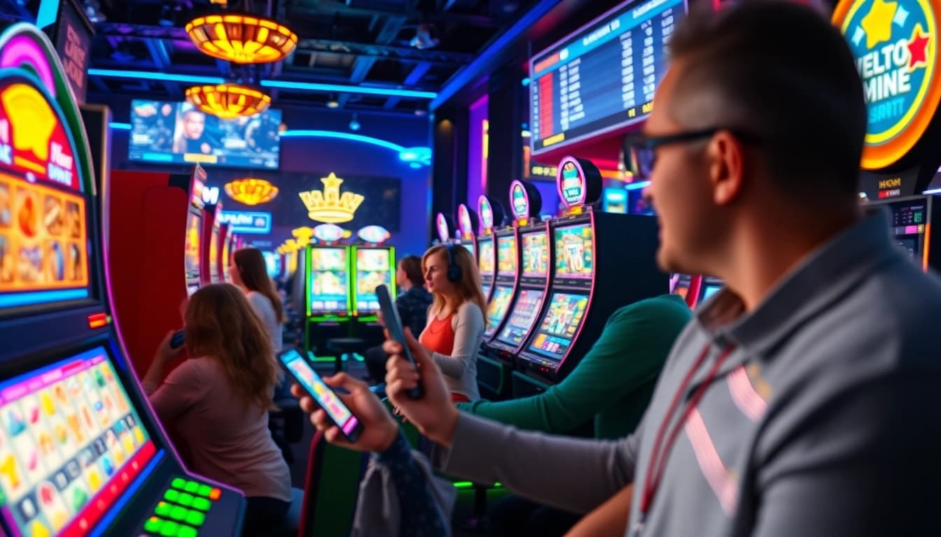 Action-packed scene of online gaming at Asupantoto with players enjoying dynamic slot games.