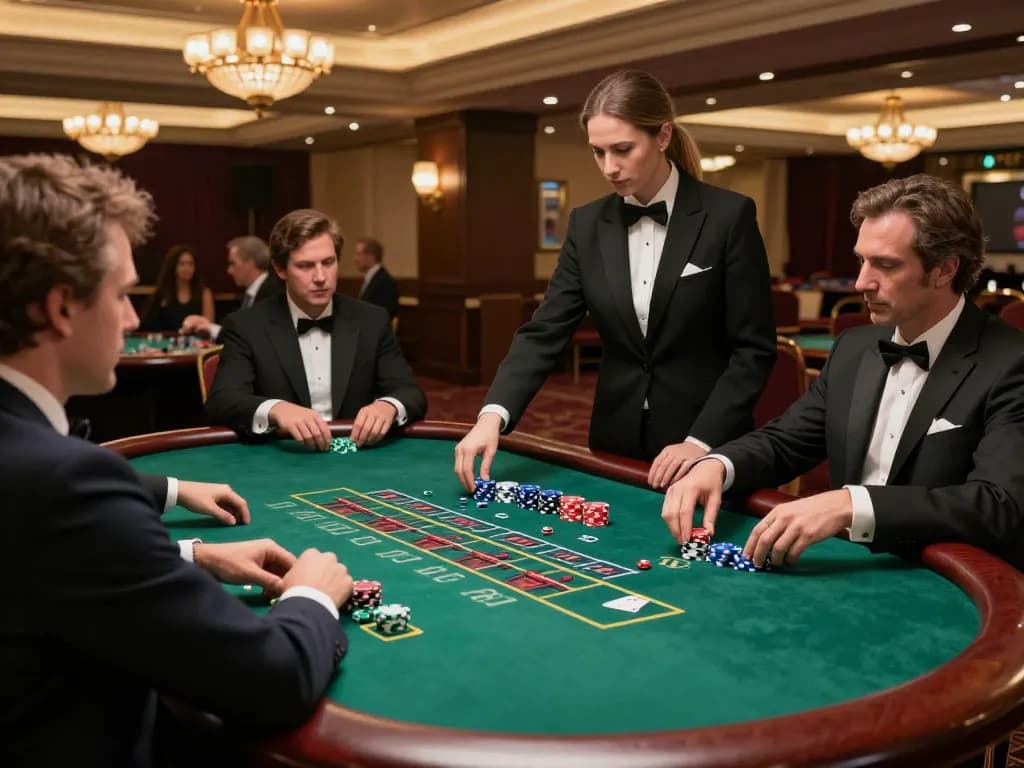dash88 players enjoying strategic blackjack gameplay in a luxurious casino setting