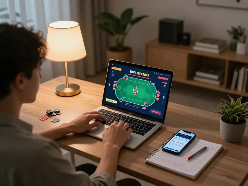 COMBO99 saat para pemain merancang strategi dalam permainan poker online dari setting rumah yang nyaman.