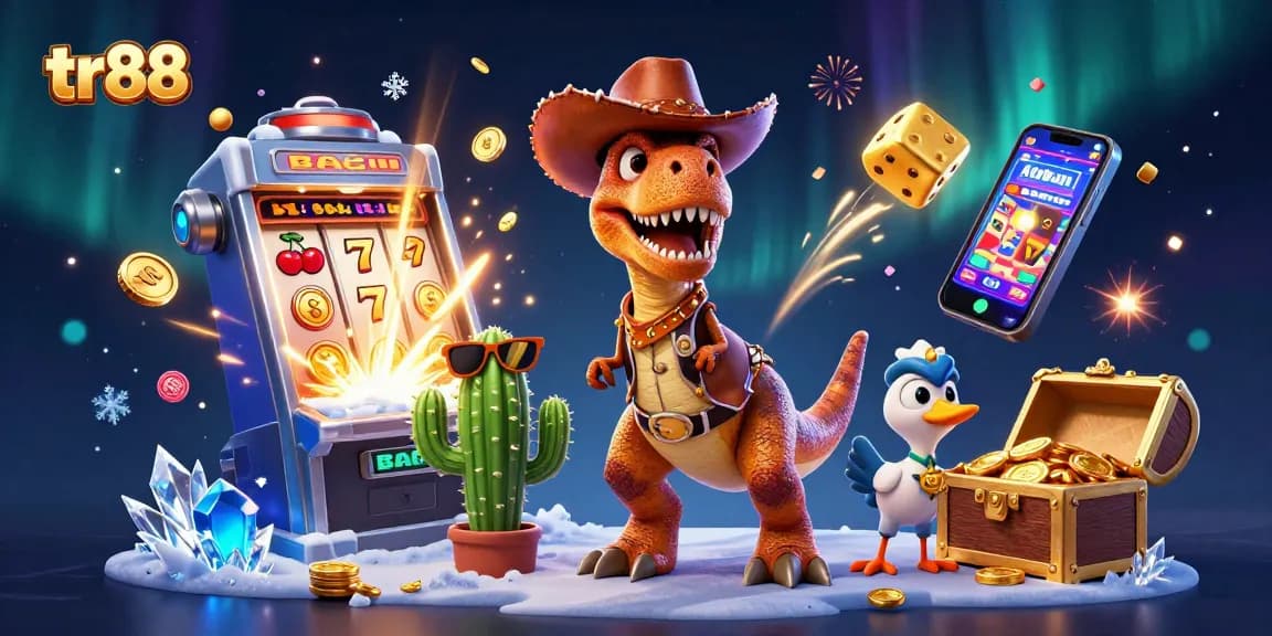 Win big at tr88 with energetic 3D cartoon characters celebrating casino jackpots!