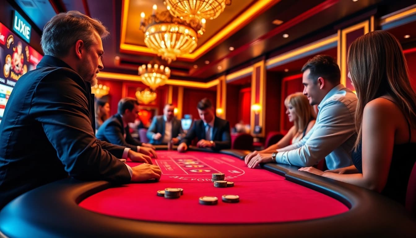Engaged players enjoying a Live Casino game with a vibrant and inviting atmosphere.