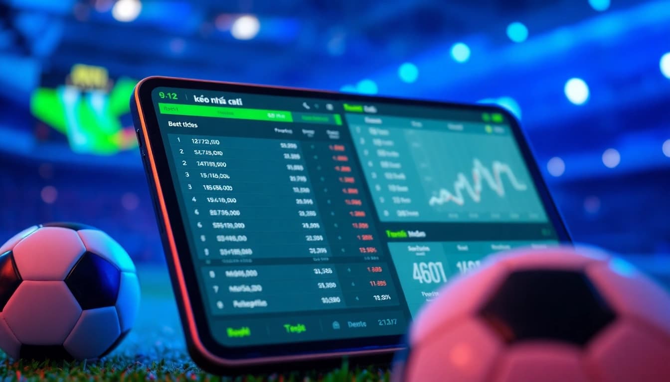 Kèo nhà cái betting odds displayed on a modern digital interface, illustrating real-time sports betting.
