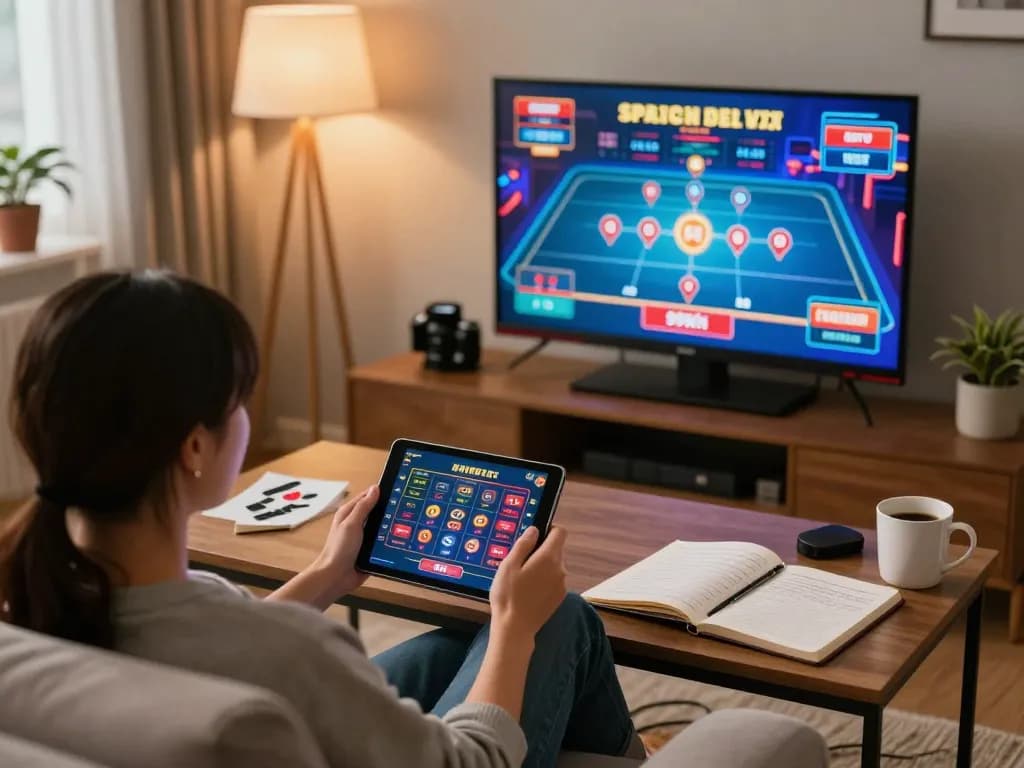 Person enjoying 99Win on tablet in a cozy home setting, showcasing strategic play and relaxation.