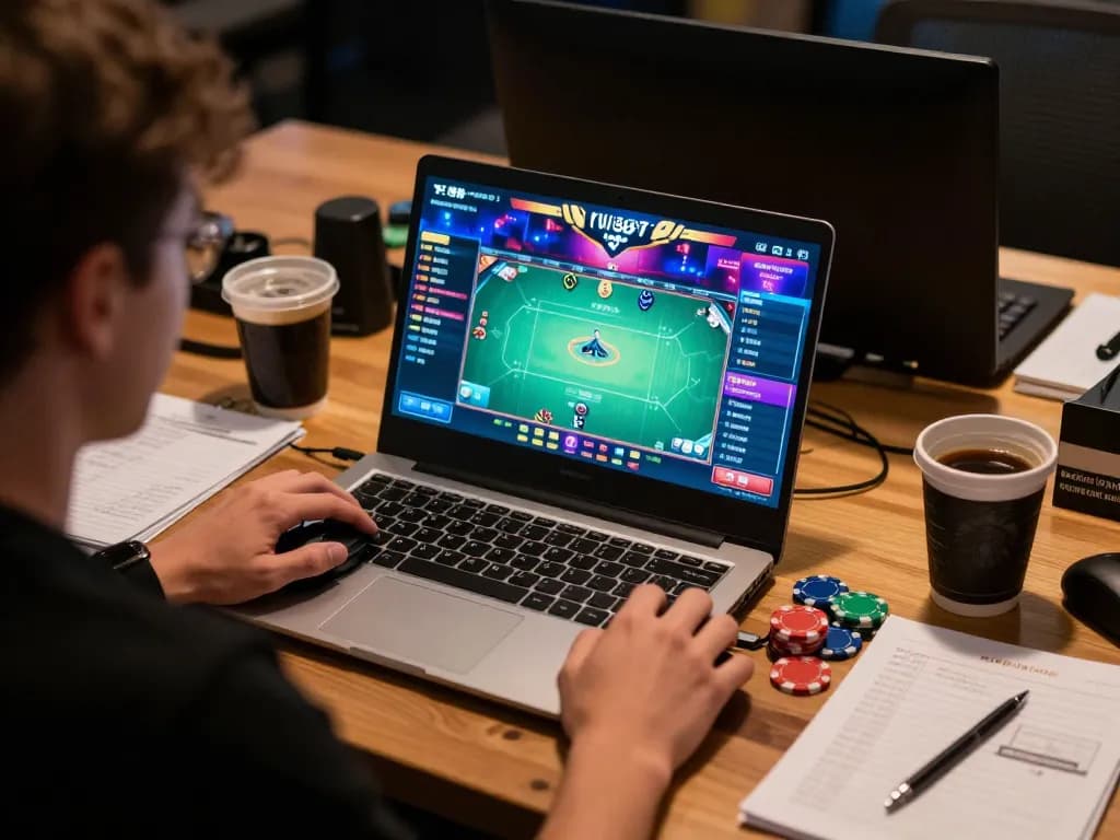 Engaging in competitive online poker at UU88 with strategic gameplay and vibrant digital notifications.