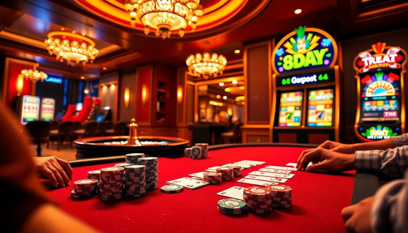 Experience thrilling excitement at 8day's sophisticated casino with poker tables and slots.