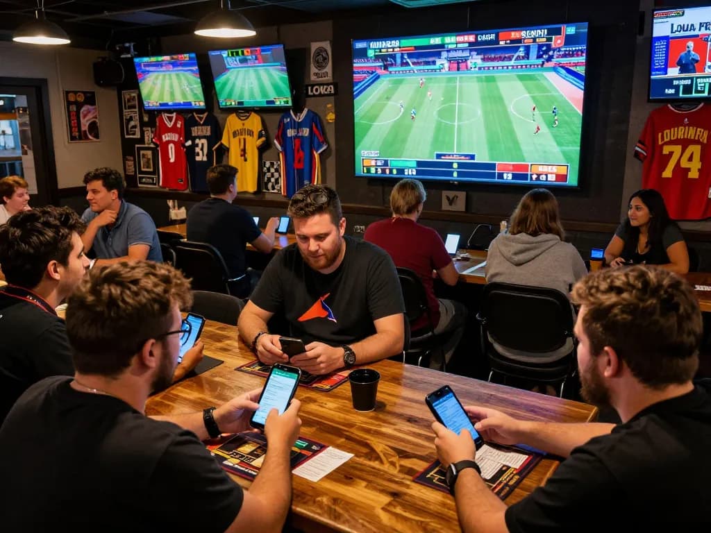 Fans enthusiastically placing bets on LODE88 during a live sports event, showcasing excitement and strategy.