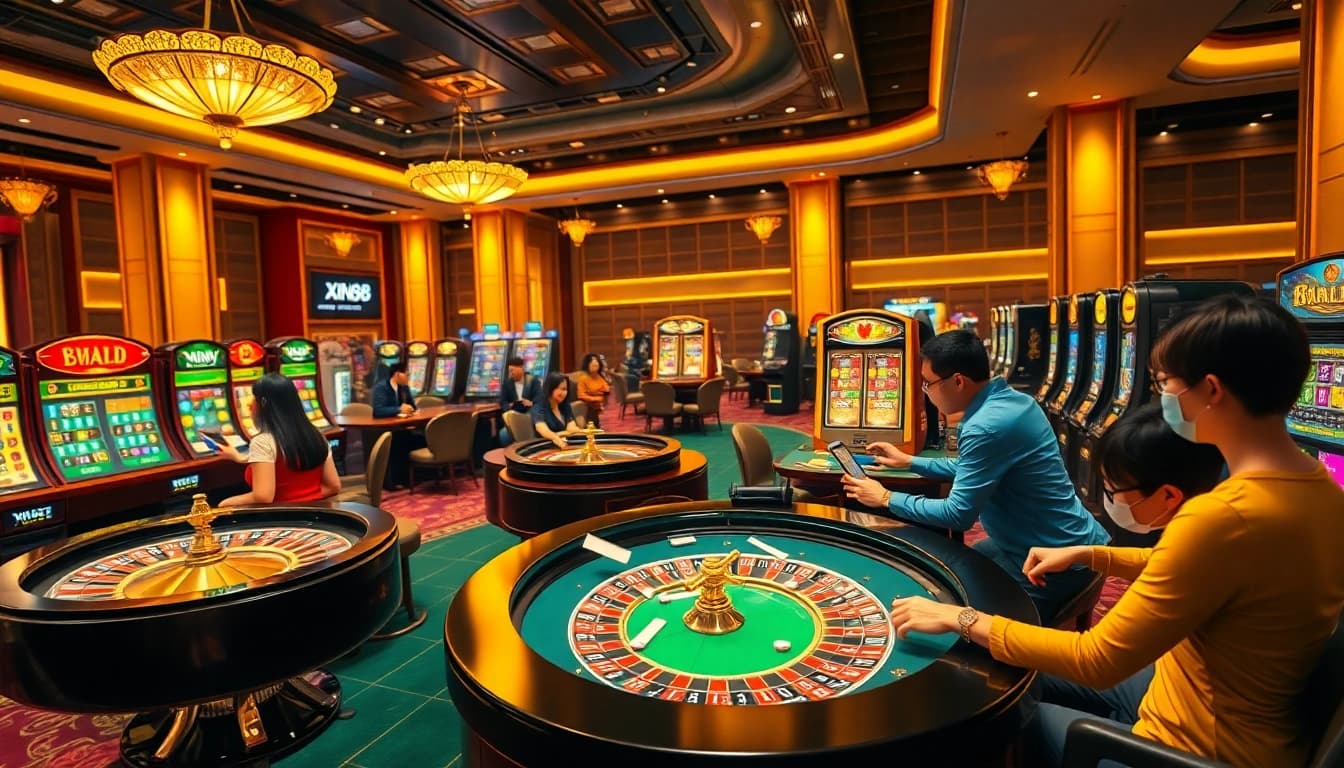 Engaging in thrilling gameplay at https://xin88hv.site/ with vibrant casino elements and dynamic players.