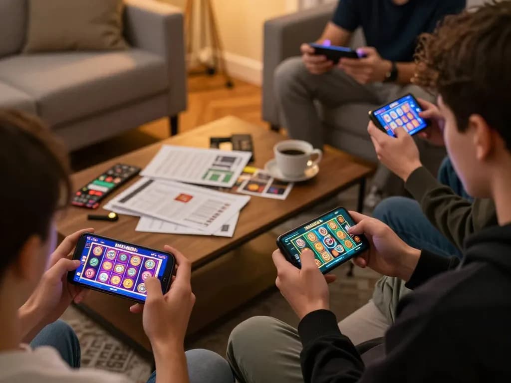 Players enjoying immersive online slots experience on FAFA828 in a cozy setting