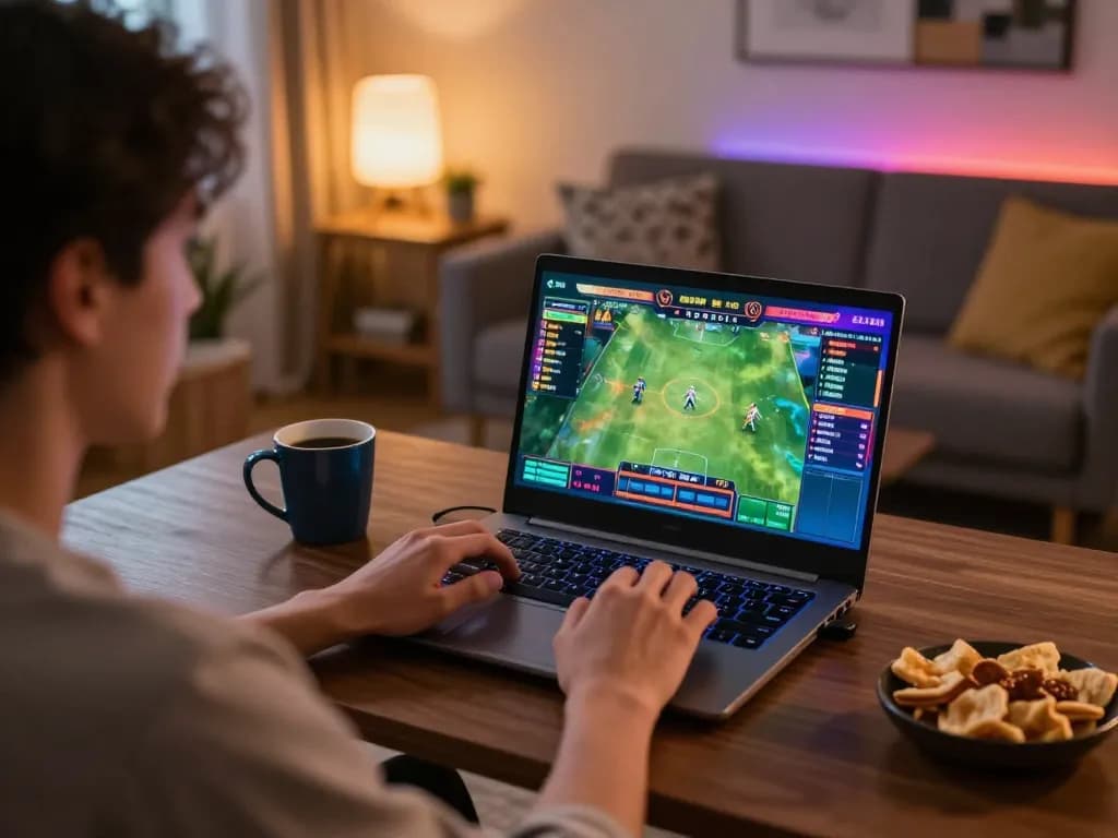 Player engaging in online sports betting at LV88 with colorful odds displayed on the laptop screen.