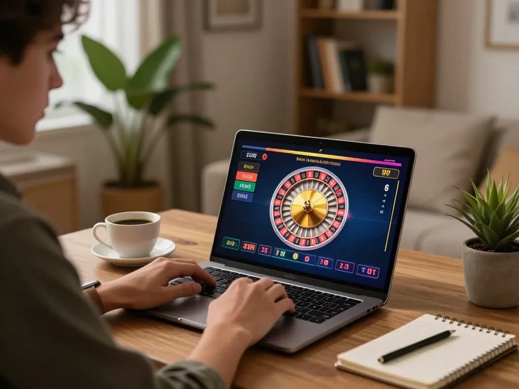 Player engages in SC88 trang chủ gaming from home, focused on roulette strategy.
