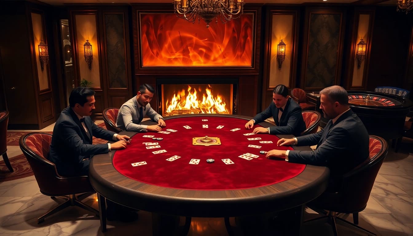 Engage in thrilling go8 gaming at a luxurious casino table with poker action.