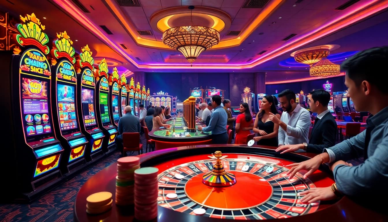 Raja luck enhances the thrilling casino experience with vibrant slot machines and enthusiastic players.