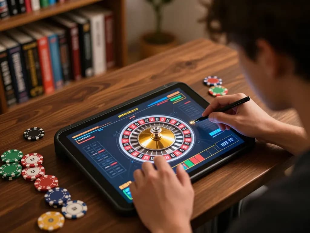 Engaging online gaming session at https://rr88co.net/ showcases a roulette game with vibrant chips and a focused player.