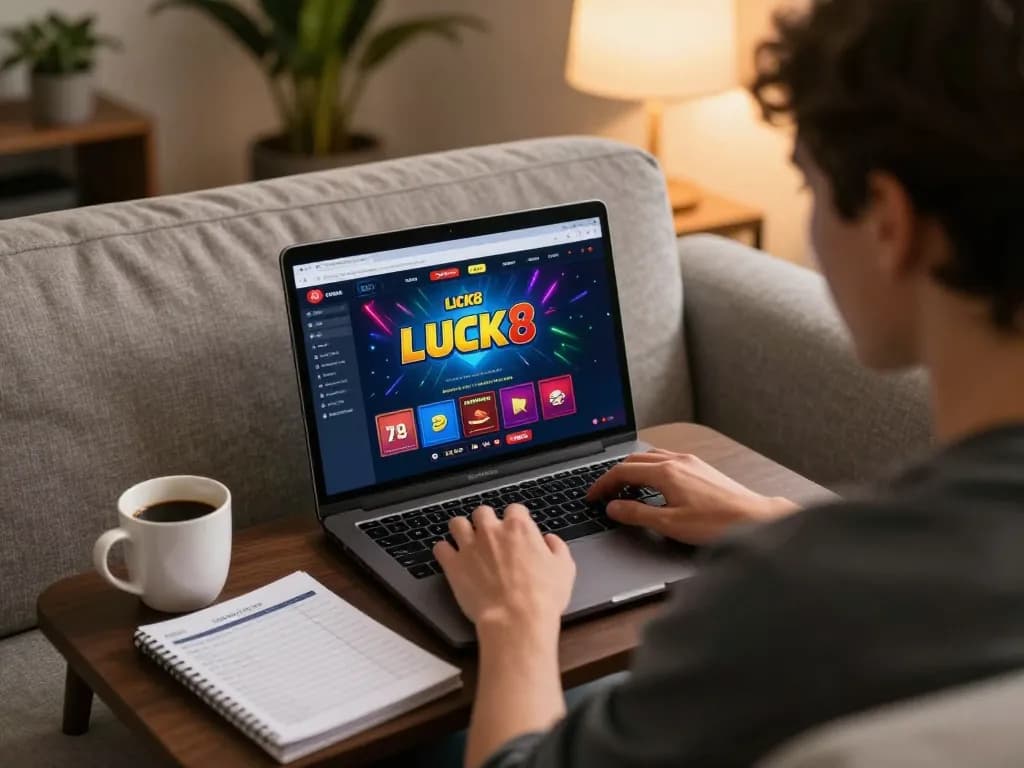 Engaging online casino gaming at Luck8 with focused player and vibrant displays