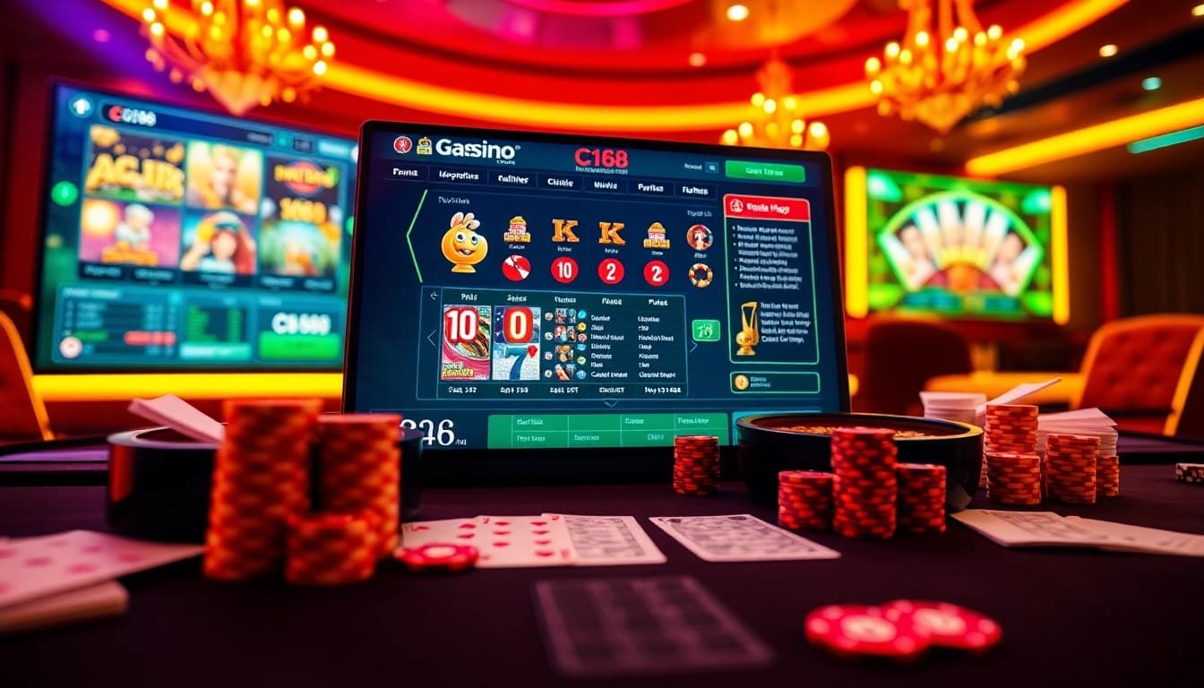Engage with C168's exciting online casino games on a sleek gaming interface.