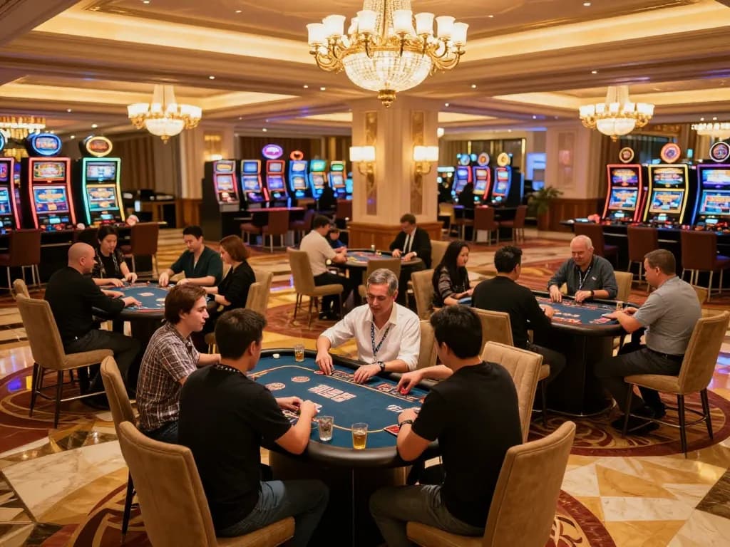 Players enjoying card games at c168 casino venue with vibrant atmosphere and luxurious decor