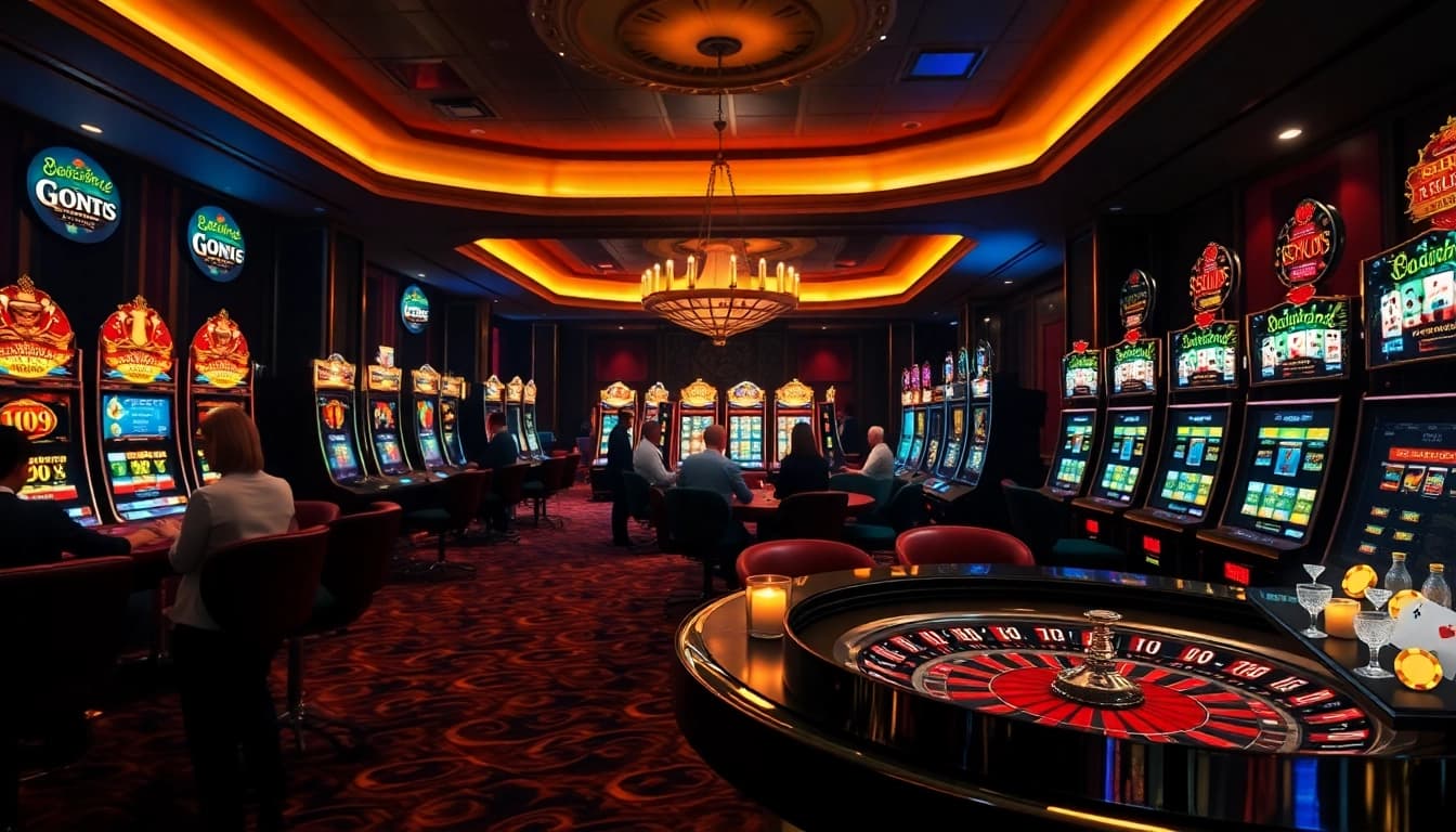 Main game area with dewabet chips illuminated for an exciting casino experience.