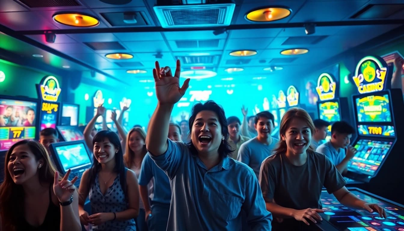 Exciting gaming scene featuring players at 789club online platform engaging in various games.