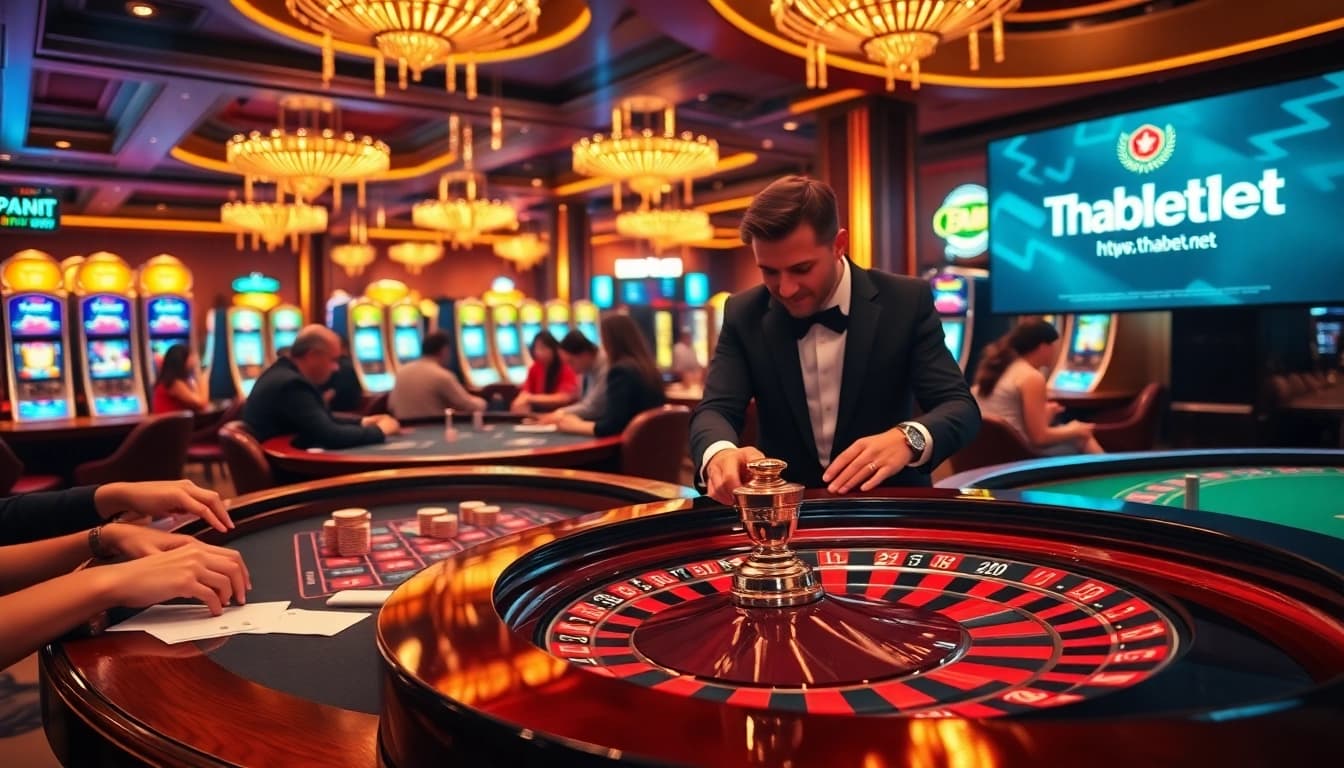 Players engaged in thrilling betting action at the casino with visuals from https://thabet1.net/.