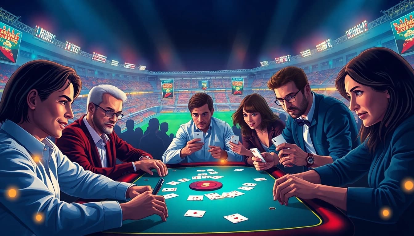 Hitclub online gaming scene with players enjoying competitive card games in a vibrant digital environment.