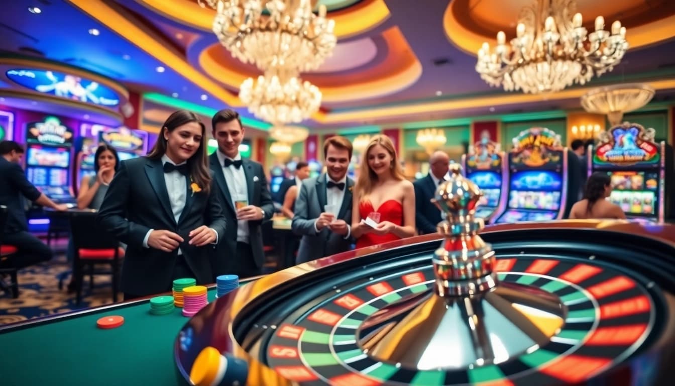 Players at the roulette table experiencing thrills at https://hello88k.it.com/, surrounded by stunning casino ambiance.