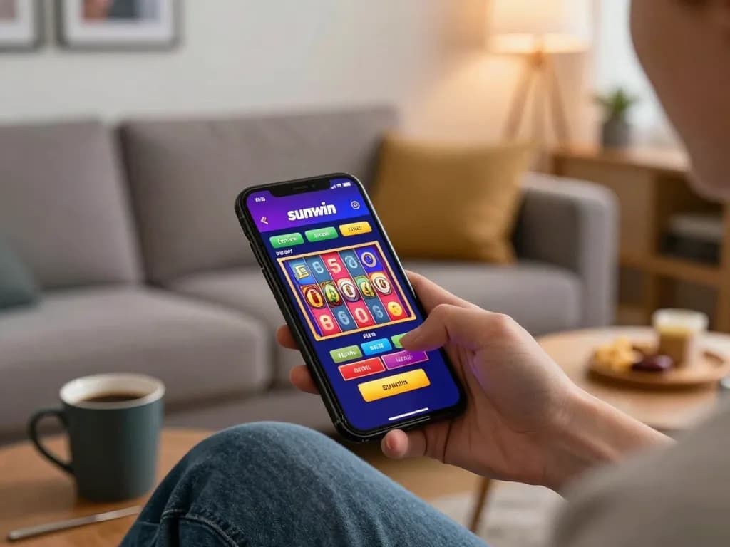 Engaging with sunwin app for thrilling online slot gaming experience in a cozy home