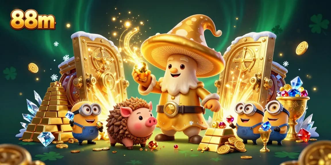 Experience treasure hunting in the 88m casino with the wizard and his magic pig.