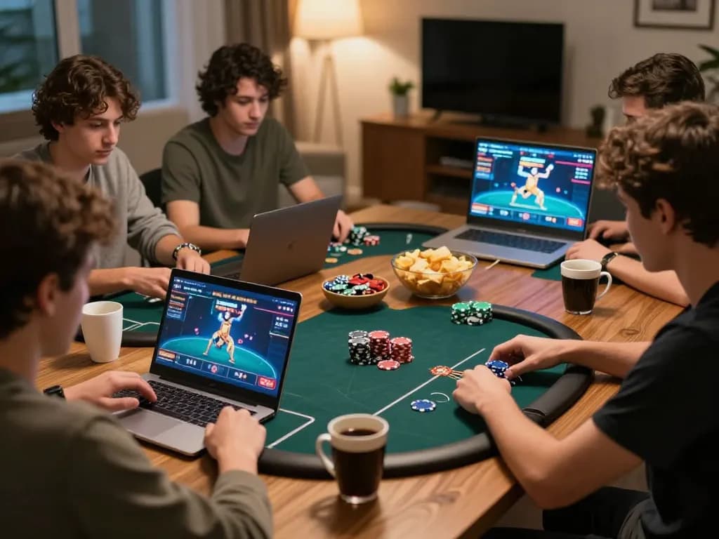 Players strategizing on go88 online poker app at home with dynamic gameplay.