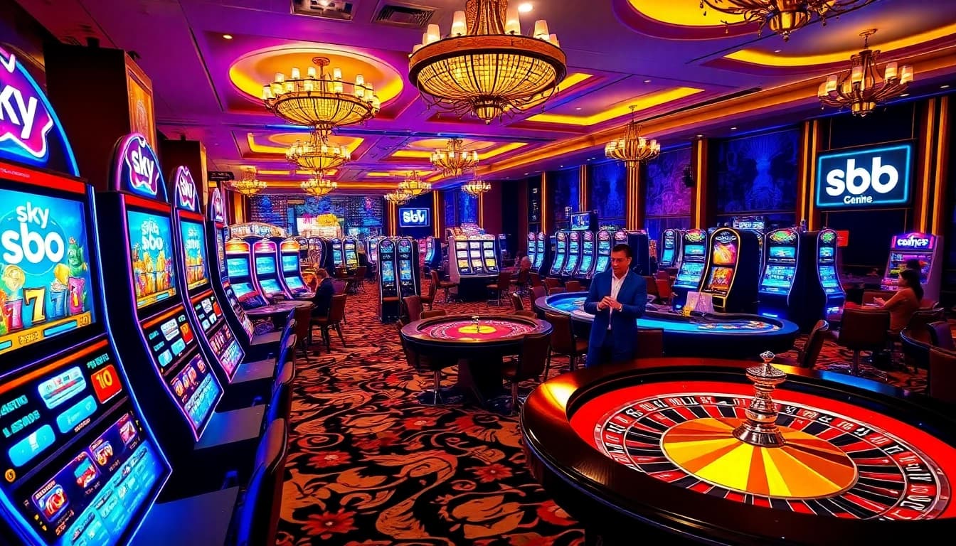 Experience thrilling gameplay at sky 88 casino with vibrant slot machines and professional dealers.