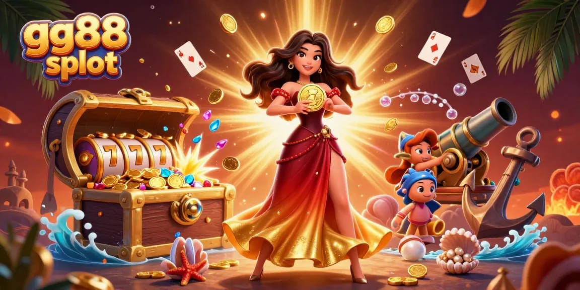 Win big at gg88 slot with golden coins raining down in a vibrant casino scene, featuring spectacular graphics.