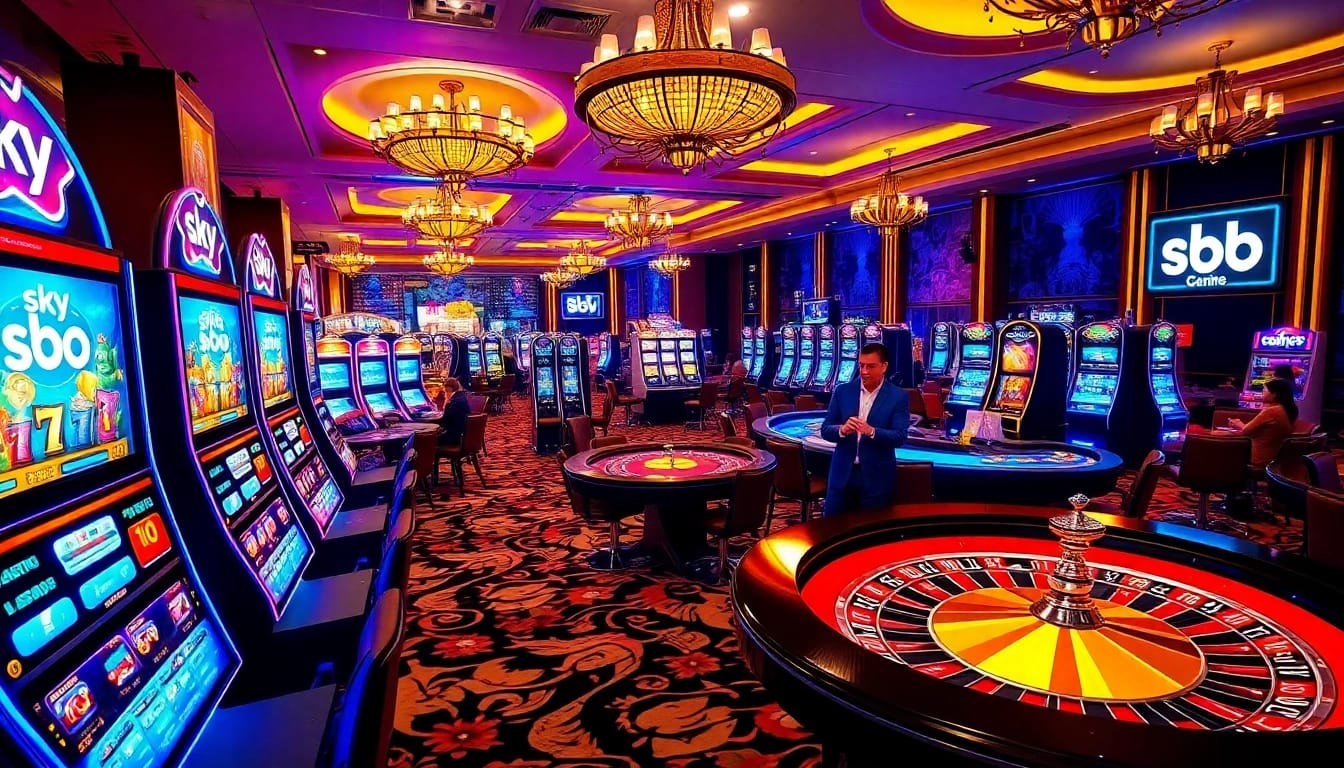 Experience thrilling gameplay at sky 88 casino with vibrant slot machines and professional dealers.