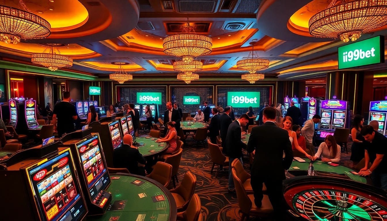 Experience the thrilling atmosphere of i9bet with vibrant casino gaming elements.