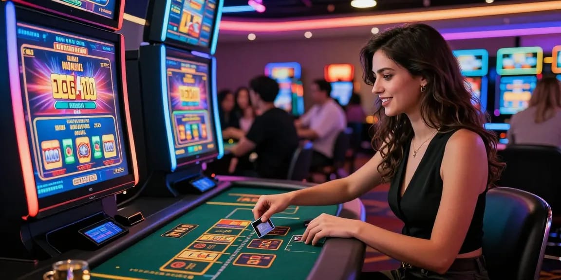 Players enjoying the excitement of credit card casinos with vibrant games and promotions.