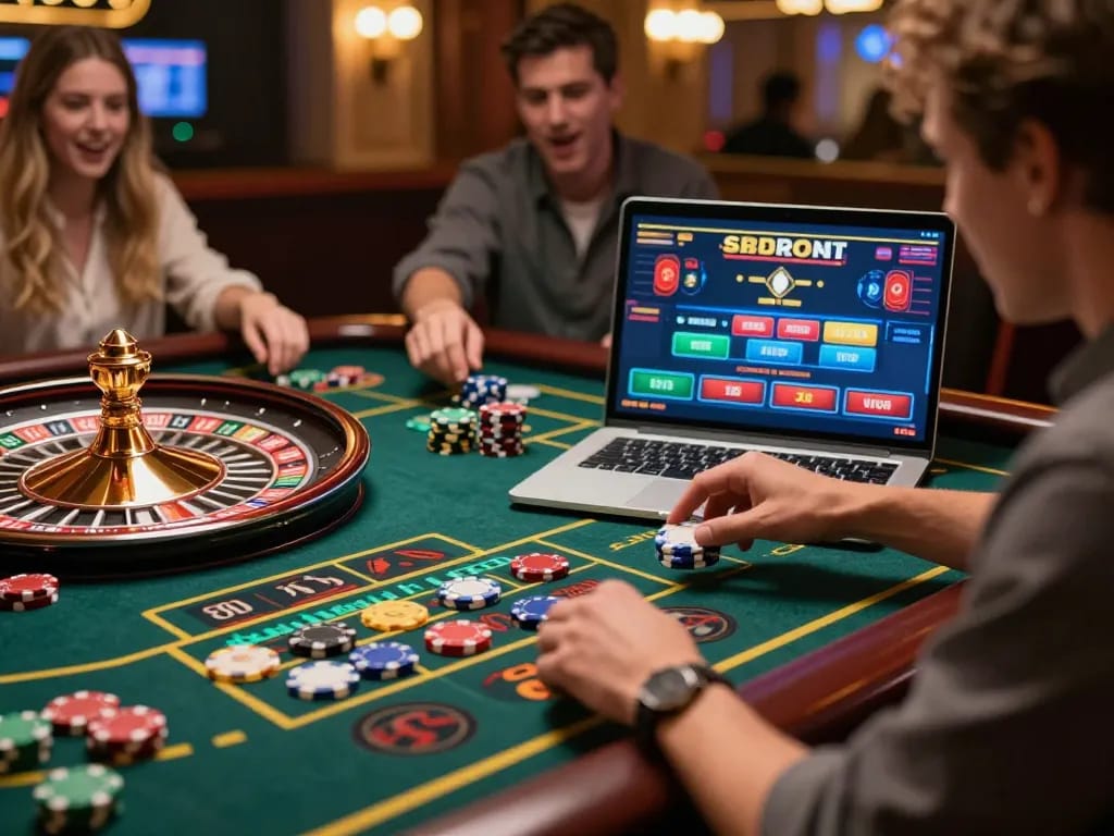 MM99 roulette game in action, players excitedly placing bets on a vibrant online platform.