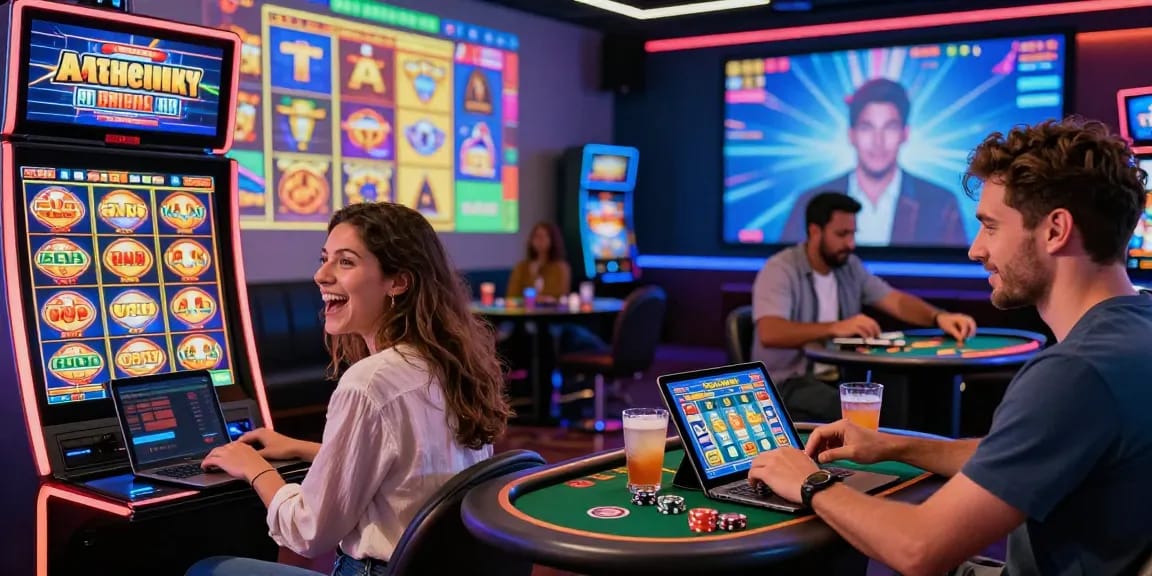 Players enjoying new online casino sites with vibrant graphics and gameplay.