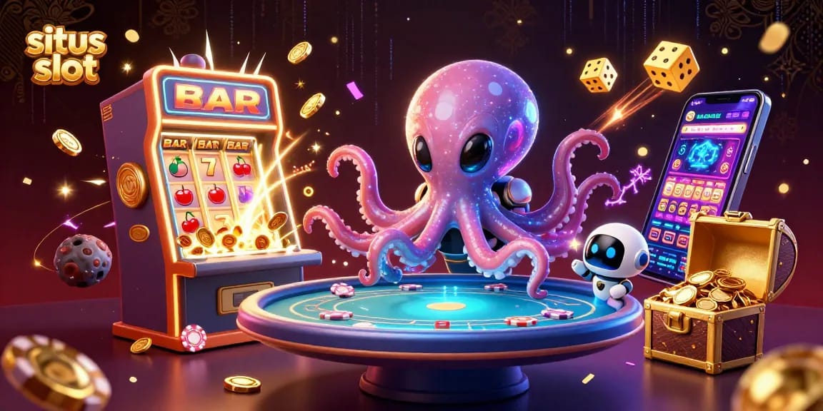 Experience the excitement of situs slot with an alien octopus and dynamic game elements.