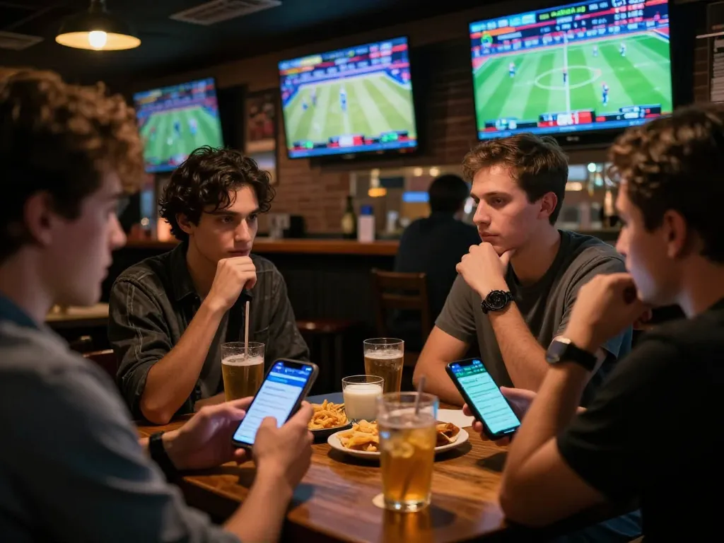 Tỷ lệ kèo nhà cái being checked on smartphone during thrilling sports betting experience