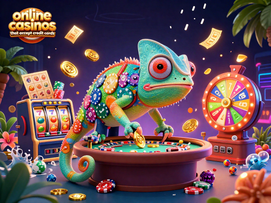 Experience online casinos that accept credit cards with vibrant slot games and dynamic casino elements.