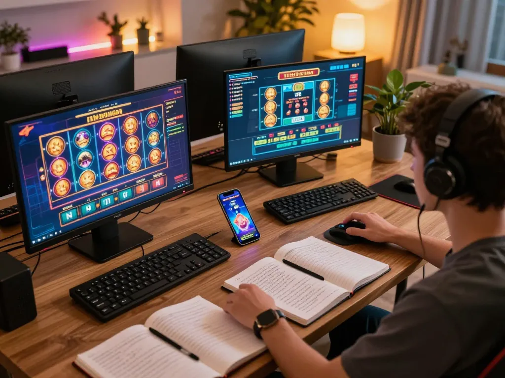 Engaged player utilizing this guide to spil casino uden om rofus at home with a dynamic online setup.