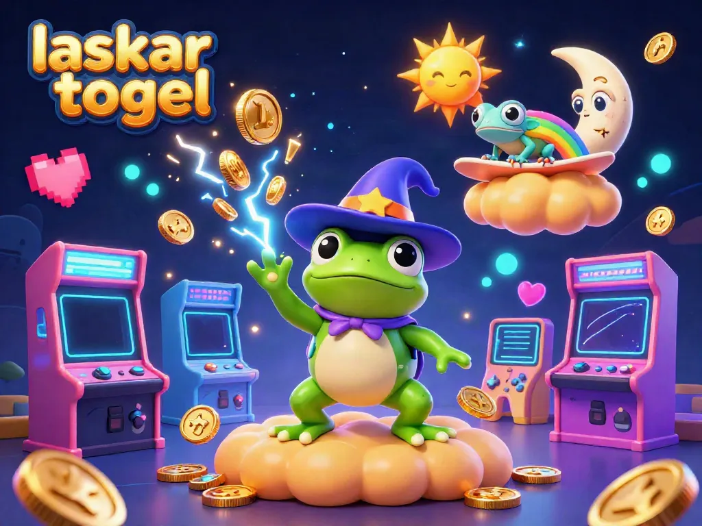 Experience the vibrant world of laskar togel with a captivating scene of adventure and winning.