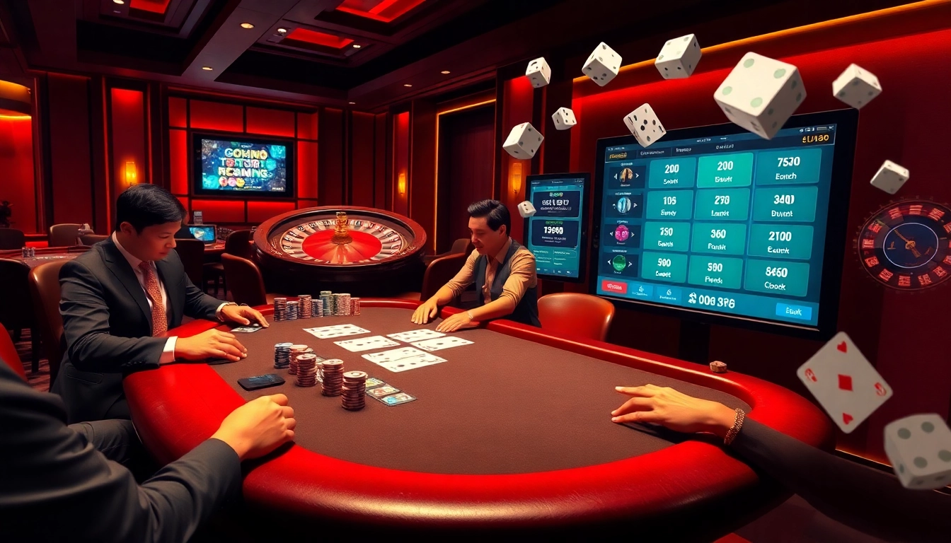 Exciting gameplay at Hello88 casino highlighting poker action with vibrant chips and cards.