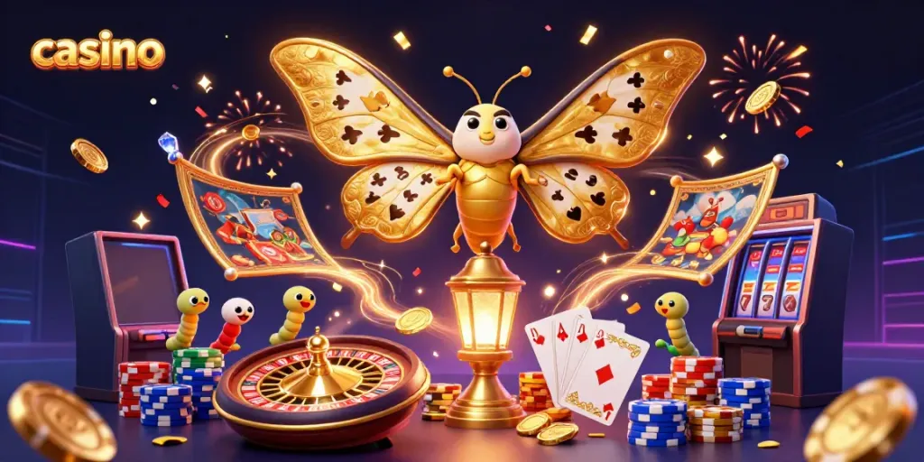 Experience the thrill of a casino adventure with this vibrant, detailed illustration showcasing iconic elements.